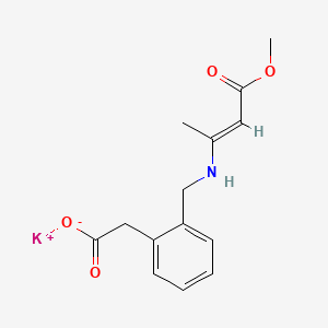 molecular formula C14H16KNO4 B12702824 Potassium (2-(((3-methoxy-1-methyl-3-oxoprop-1-enyl)amino)methyl)phenyl)acetate CAS No. 52786-76-2