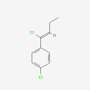 molecular formula C10H10Cl2 B12702857 1-Chloro-4-(1-chloro-1-butenyl)benzene CAS No. 83783-47-5