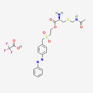 molecular formula C23H27F3N4O7S2 B12702879 2-((p-(Phenylazo)benzyl)sulphonyl)ethyl S-(acetamidomethyl)-L-cysteinate, mono(trifluoroacetate) CAS No. 84712-95-8