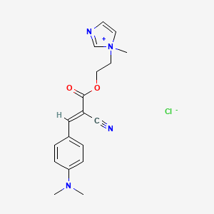 molecular formula C18H21ClN4O2 B12702893 1-(2-((2-Cyano-3-(4-(dimethylamino)phenyl)-1-oxoallyl)oxy)ethyl)-1-methyl-1Himidazolium chloride CAS No. 94087-14-6