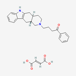 molecular formula C29H32N2O5 B12702899 4-[(4aR,11aR)-1,3,4,4a,5,6,11,11a-octahydropyrido[4,3-b]carbazol-2-yl]-1-phenylbutan-1-one;(E)-but-2-enedioic acid CAS No. 112853-82-4