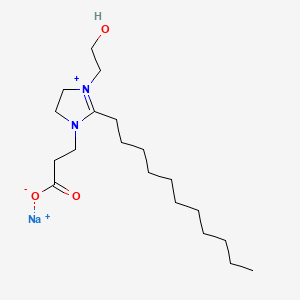 molecular formula C19H36N2NaO3+ B12702963 1-(2-Carboxylatoethyl)-4,5-dihydro-3-(2-hydroxyethyl)-2-undecyl-1H-imidazolium, sodium salt CAS No. 93923-98-9