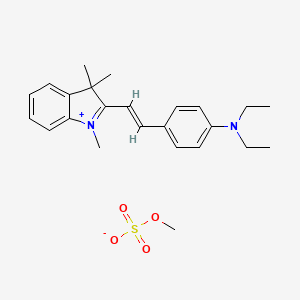molecular formula C23H29N2.CH3O4S<br>C24H32N2O4S B12702991 2-(2-(4-(Diethylamino)phenyl)vinyl)-1,3,3-trimethyl-3H-indolium methyl sulphate CAS No. 83950-21-4