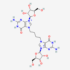 molecular formula C24H34N10O10+2 B12703010 1,4-di(7-Guanosyl)butane CAS No. 74746-58-0