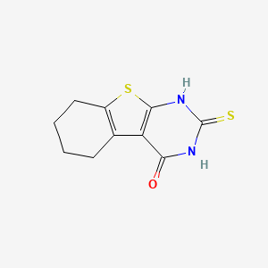 molecular formula C10H10N2OS2 B1270305 2-硫代-2,3,5,6,7,8-六氢[1]苯并噻吩并[2,3-d]嘧啶-4(1H)-酮 CAS No. 38201-60-4