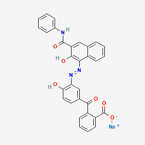 molecular formula C31H20N3NaO6 B12703054 Sodium 2-(4-hydroxy-3-((2-hydroxy-3-((phenylamino)carbonyl)-1-naphthyl)azo)benzoyl)benzoate CAS No. 85204-11-1