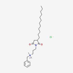 molecular formula C28H47ClN2O2 B12703057 (Benzyldimethyl(3-(3-(dodecyl)-2,5-dioxopyrrolidine-1-yl)propyl)ammonium) chloride CAS No. 93882-60-1