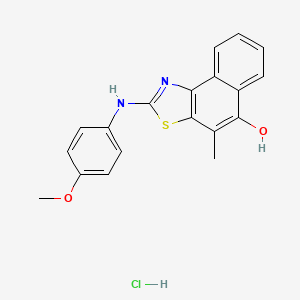molecular formula C19H17ClN2O2S B12703074 Naphtho(1,2-d)thiazol-5-ol, 2-((4-methoxyphenyl)amino)-4-methyl-, monohydrochloride CAS No. 81466-83-3