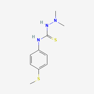 molecular formula C10H15N3S2 B12703077 Semicarbazide, 1,1-dimethyl-4-(p-(methylthio)phenyl)-3-thio- CAS No. 102339-03-7