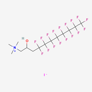 molecular formula C14H15F17INO B12703109 (4,4,5,5,6,6,7,7,8,8,9,9,10,10,11,11,11-Heptadecafluoro-2-hydroxyundecyl)trimethylammonium iodide CAS No. 92071-84-6