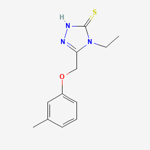 molecular formula C12H15N3OS B1270311 4-ethyl-5-[(3-methylphenoxy)methyl]-4H-1,2,4-triazole-3-thiol CAS No. 307327-55-5