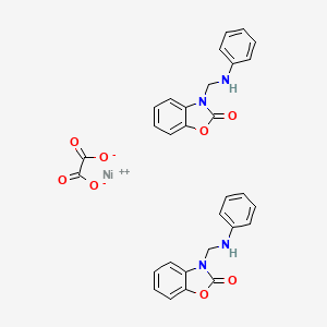 molecular formula C30H24N4NiO8 B12703110 Nickel, (ethanedioato(2-)-O,O')bis(3-((phenylamino)methyl)-2(3H)-benzoxazolone-N(sup N(sup 3),O(sup 2))- CAS No. 82497-99-2