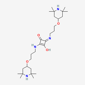 molecular formula C28H50N4O4 B12703145 1,3-Dioxido-2,4-bis((3-((2,2,6,6-tetramethyl-4-piperidyl)oxy)propyl)amino)cyclobutenediylium CAS No. 85909-44-0