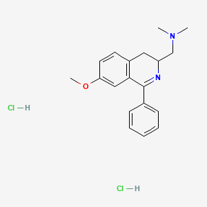 molecular formula C19H24Cl2N2O B12703148 1-(7-methoxy-1-phenyl-3,4-dihydroisoquinolin-3-yl)-N,N-dimethylmethanamine;dihydrochloride CAS No. 83658-17-7