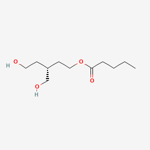 molecular formula C11H22O4 B12703165 [(3R)-5-hydroxy-3-(hydroxymethyl)pentyl] pentanoate 
