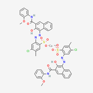 molecular formula C50H38CaCl2N6O12S2 B12703297 Calcium bis(6-chloro-4-((2-hydroxy-3-((2-methoxyphenyl)carbamoyl)-1-naphthyl)azo)toluene-3-sulphonate) CAS No. 85702-54-1