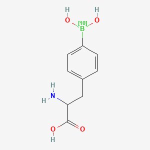 molecular formula C9H12BNO4 B12703309 p-(10B)Boronophenylalanine CAS No. 74923-16-3