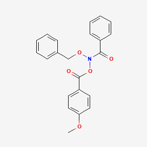 molecular formula C22H19NO5 B12703352 Benzamide, N-((4-methoxybenzoyl)oxy)-N-(phenylmethoxy)- CAS No. 220168-41-2