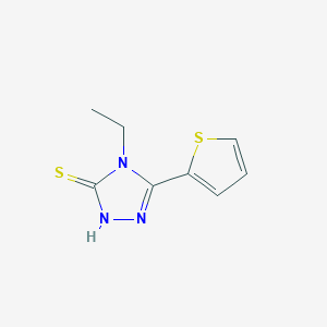 molecular formula C8H9N3S2 B1270337 4-Ethyl-5-thiophen-2-yl-4H-[1,2,4]triazole-3-thiol CAS No. 337473-17-3