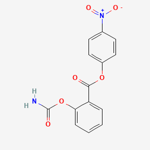 molecular formula C14H10N2O6 B12703433 Benzoic acid, 2-((aminocarbonyl)oxy)-, 4-nitrophenyl ester CAS No. 88599-74-0