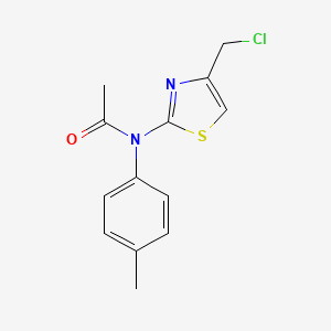 molecular formula C13H13ClN2OS B1270346 N-[4-(chloromethyl)-1,3-thiazol-2-yl]-N-(4-methylphenyl)acetamide CAS No. 58905-46-7