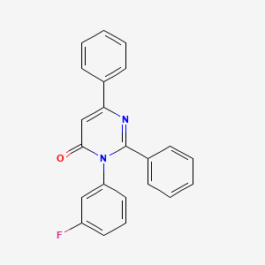 molecular formula C22H15FN2O B12703483 4(3H)-Pyrimidinone, 3-(3-trifluorophenyl)-2,6-diphenyl- CAS No. 89069-77-2