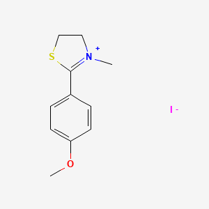 molecular formula C11H14INOS B12703489 4,5-Dihydro-2-(4-methoxyphenyl)-3-methylthiazolium iodide CAS No. 96160-03-1