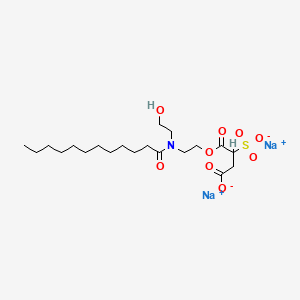 molecular formula C20H35NNa2O9S B12703508 Butanedioic acid, sulfo-, 1-(2-((2-hydroxyethyl)(1-oxododecyl)amino)ethyl) ester, disodium salt CAS No. 125249-19-6