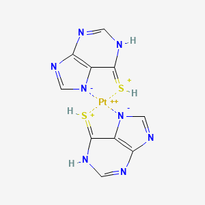 molecular formula C10H8N8PtS2+2 B12703529 6-Mercaptopurine platinum CAS No. 20146-85-4