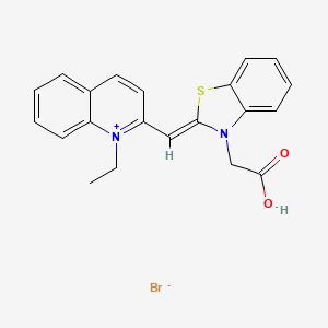 molecular formula C21H19BrN2O2S B12703545 2-((3-(Carboxymethyl)benzothiazol-2-inylidene)methyl)-1-ethylquinolinium bromide CAS No. 4398-75-8