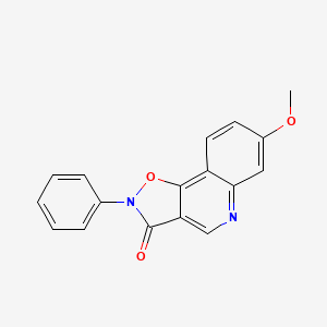molecular formula C17H12N2O3 B12703563 Isoxazolo(4,5-c)quinolin-3(2H)-one, 7-methoxy-2-phenyl- CAS No. 103802-27-3