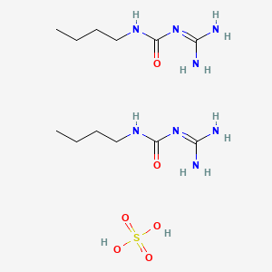 molecular formula C12H30N8O6S B12703583 Urea, 1-amidino-3-butyl-, hemisulfate CAS No. 102434-01-5