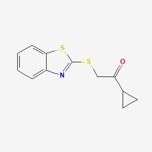 molecular formula C12H11NOS2 B1270362 2-(1,3-Benzothiazol-2-ylthio)-1-cyclopropylethanone CAS No. 337488-10-5