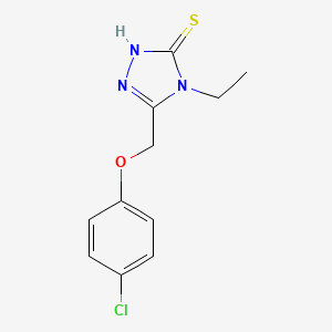 molecular formula C11H12ClN3OS B1270365 5-[(4-chlorophenoxy)methyl]-4-ethyl-4H-1,2,4-triazole-3-thiol CAS No. 335215-60-6