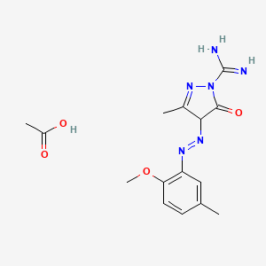molecular formula C15H20N6O4 B12703674 4,5-Dihydro-4-[(2-methoxy-5-methylphenyl)azo]-3-methyl-5-oxo-1H-pyrazole-1-carboxamidine monoacetate CAS No. 94109-04-3