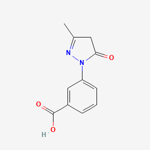 molecular formula C11H10N2O3 B1270369 3-(3-Methyl-5-oxo-4,5-dihydro-pyrazol-1-yl)-benzoic acid CAS No. 60297-63-4