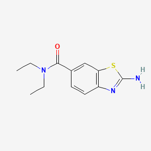 molecular formula C12H15N3OS B1270374 2-amino-N,N-diethyl-1,3-benzothiazole-6-carboxamide CAS No. 333434-07-4