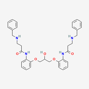 molecular formula C35H40N4O5 B12703768 Propanamide, N,N'-((2-hydroxy-1,3-propanediyl)bis(oxy-2,1-phenylene))bis(3-((phenylmethyl)amino)- CAS No. 118721-07-6