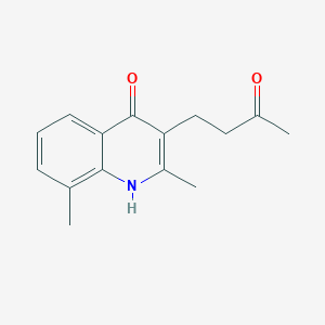 molecular formula C15H17NO2 B1270377 4-(4-Hydroxy-2,8-dimethylquinolin-3-yl)butan-2-one CAS No. 337337-47-0