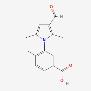 molecular formula C15H15NO3 B1270380 3-(3-甲酰基-2,5-二甲基-1H-吡咯-1-基)-4-甲基苯甲酸 CAS No. 505071-98-7