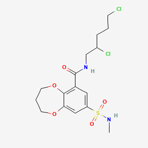 molecular formula C16H22Cl2N2O5S B12703814 N-(2,5-Dichloropentyl)-3,4-dihydro-8-(N-methylsulphamoyl)-2H-1,5-benzodioxepin-6-carboxamide CAS No. 94134-90-4