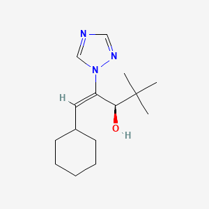molecular formula C15H25N3O B12703824 alpha-tert-Butyl-(R-(E))-beta-(cyclohexylmethylene)-1H-1,2,4-triazol-1-ethanol CAS No. 93851-05-9