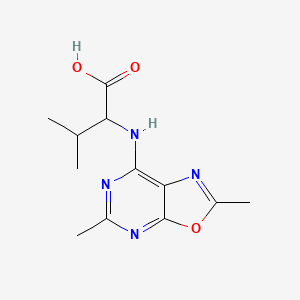 molecular formula C12H16N4O3 B12703854 N-(2,5-Dimethyloxazolo(5,4-d)pyrimidin-7-yl)-DL-valine CAS No. 102248-97-5