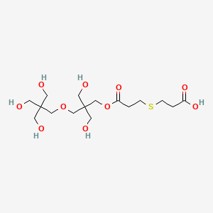molecular formula C16H30O10S B12703880 Propanoic acid, 3,3'-thiobis-, ester with 2,2'-(oxybis(methylene))bis(2-(hydroxymethyl)-1,3-propanediol) CAS No. 91449-99-9