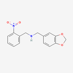 molecular formula C15H14N2O4 B1270391 (1,3-Benzodioxol-5-ylmethyl)(2-nitrobenzyl)amine CAS No. 416888-55-6