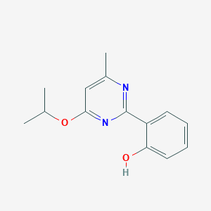 molecular formula C14H16N2O2 B1270392 2-(4-Isopropoxy-6-methyl-2-pyrimidinyl)phenol CAS No. 300839-40-1