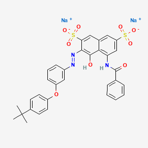 molecular formula C33H27N3Na2O9S2 B12703978 Disodium 5-(benzoylamino)-3-((3-(4-(tert-butyl)phenoxy)phenyl)azo)-4-hydroxynaphthalene-2,7-disulphonate CAS No. 84559-89-7