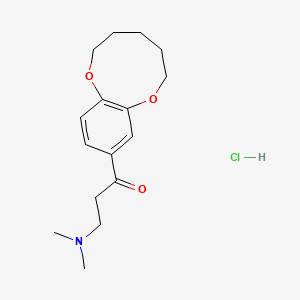 molecular formula C16H24ClNO3 B12703979 1-Propanone, 3-(dimethylamino)-1-(3,4,5,6-tetrahydro-2H-1,7-benzodioxonin-9-yl)-, hydrochloride CAS No. 132391-59-4