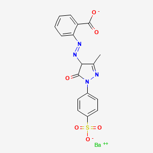 molecular formula C17H12BaN4O6S B12704008 Barium 2-((4,5-dihydro-3-methyl-5-oxo-1-(4-sulphonatophenyl)-1H-pyrazol-4-yl)azo)benzoate CAS No. 82469-76-9