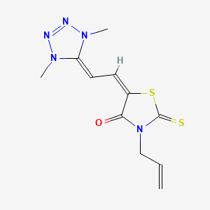 molecular formula C11H13N5OS2 B12704028 3-Allyl-5-((1,4-dihydro-1,4-dimethyl-5H-tetrazol-5-ylidene)ethylidene)-2-thioxothiazolidin-4-one CAS No. 93838-98-3
